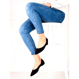 Sapatilhas femininas negras em camurça ecológica preto 1