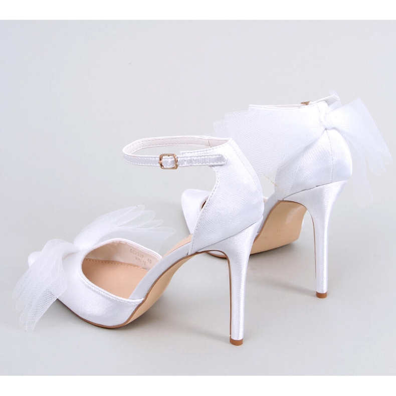 BM Stilettos de laço de tule branco Sheena 1