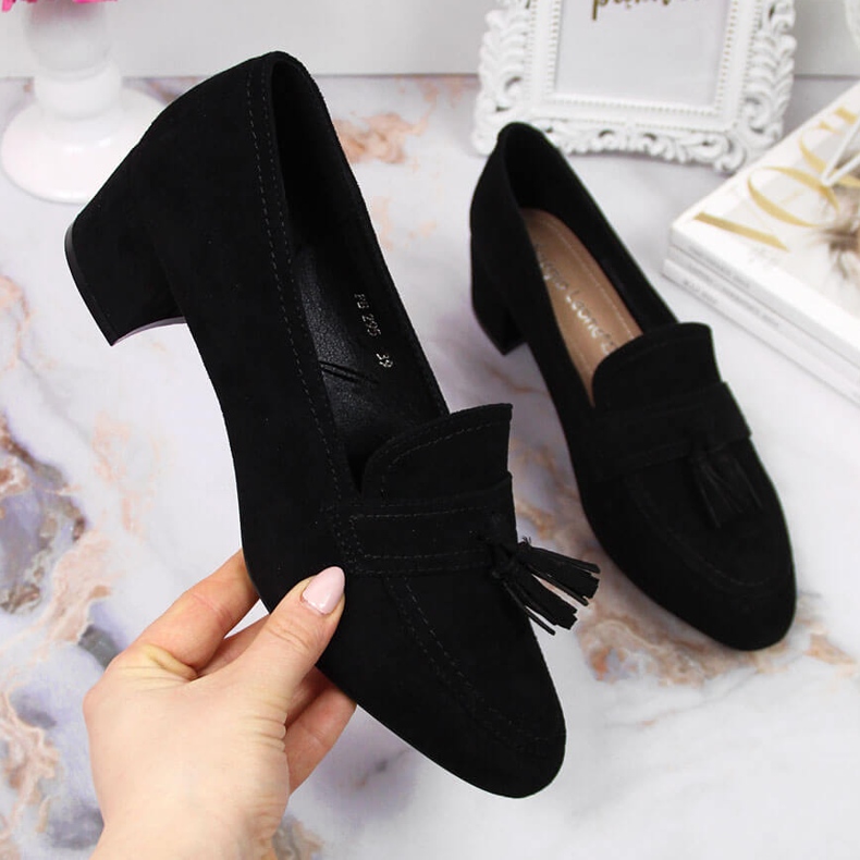 Brogues femininos em camurça preto Sergio Leone 1