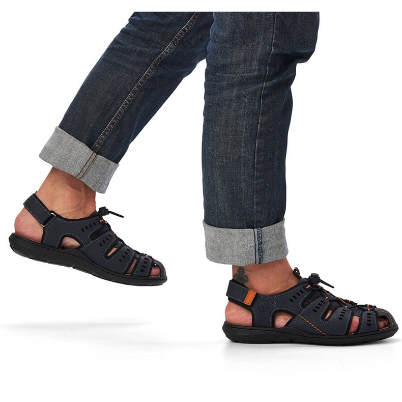 Sandálias Rieker 22021-14 azul marinho para homem 1