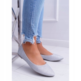 Bailarinas femininas brilhantes prateadas prata 1