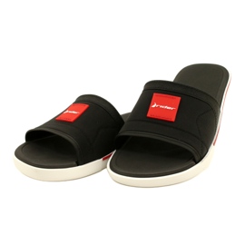 Rider Slippers Slip Spin Spin Slide do homem AD 11795 AG359 Black/Red preto 2