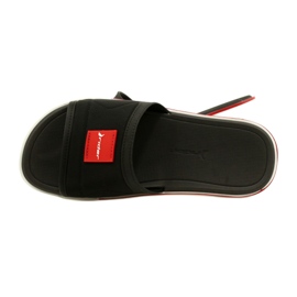 Rider Slippers Slip Spin Spin Slide do homem AD 11795 AG359 Black/Red preto 4
