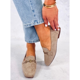 BM Mocassins de mulher Rhona Khaki com fivelas bege 2