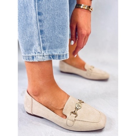 BM Mocassins de mulher Rhona Beige com fivelas bege 2