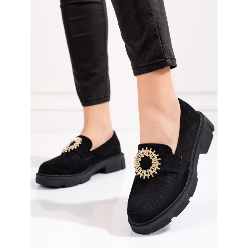 Sapatos de camurça pretos Shelovet de mulher 1