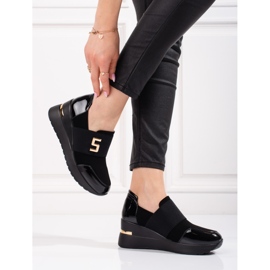 Ténis de cunha pretos Shelovet de mulher 2