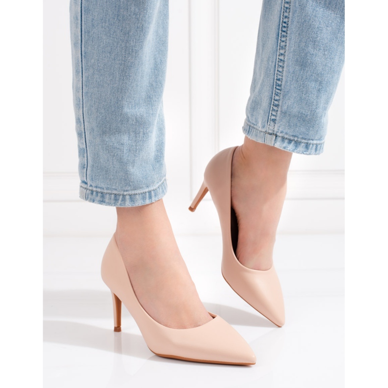 Shelovet salto alto de mulher bege clássico 1