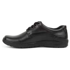 KOMODO Sapatos masculinos casuais em couro 921K preto 1