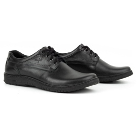 KOMODO Sapatos masculinos casuais em couro 921K preto 2