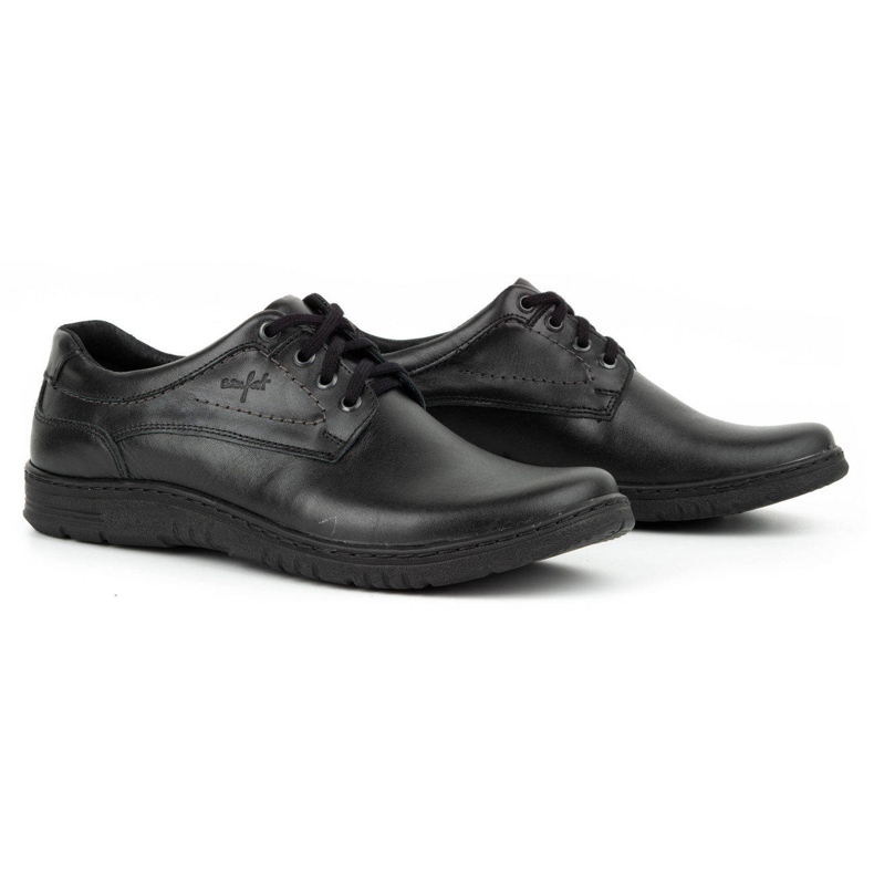 KOMODO Sapatos masculinos casuais em couro 921K preto 2