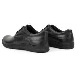 KOMODO Sapatos masculinos casuais em couro 921K preto 4