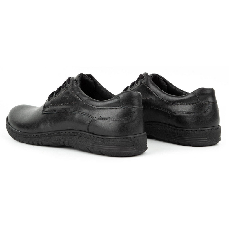 KOMODO Sapatos masculinos casuais em couro 921K preto 4