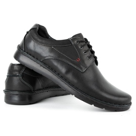 Kampol Sapatos masculinos casuais de couro 13/27 black face preto 3