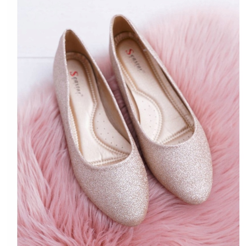 PS1 Bailarinas com glitter dourado Fifi feminino 2