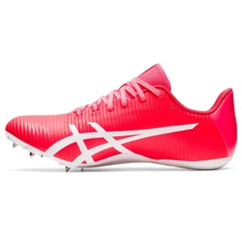 Asics Hypersprint 8 sprint 1093A197 702 sapatos de pico rosa rosa 1
