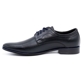 Olivier Sapatos formais de couro masculino 277 preto com azul 1