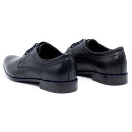 Olivier Sapatos formais de couro masculino 277 preto com azul 4