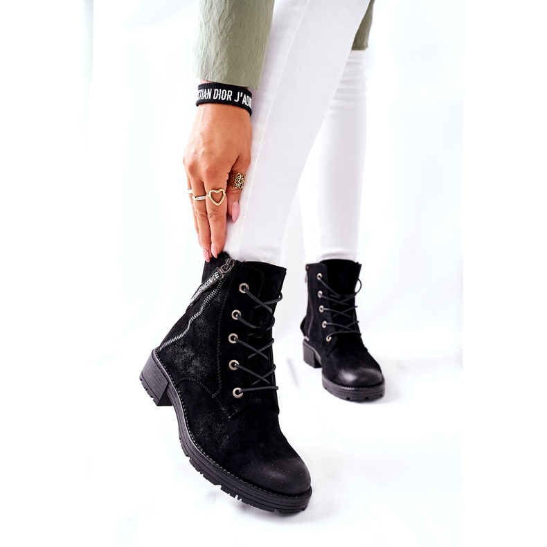 Vinceza Botas de trabalho femininas com isolamento preto 1