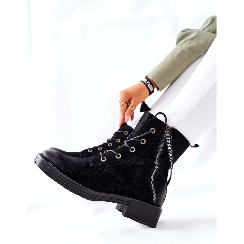 Vinceza Botas de trabalho femininas com isolamento preto 2