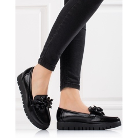 Goodin Mocassins de mulher Shelovet pretos com cristais 2