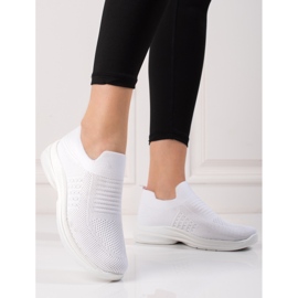 Sapatos desportivos de mulher Shelovet têxtil branco 1
