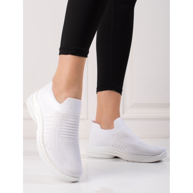 Sapatos desportivos de mulher Shelovet têxtil branco 1