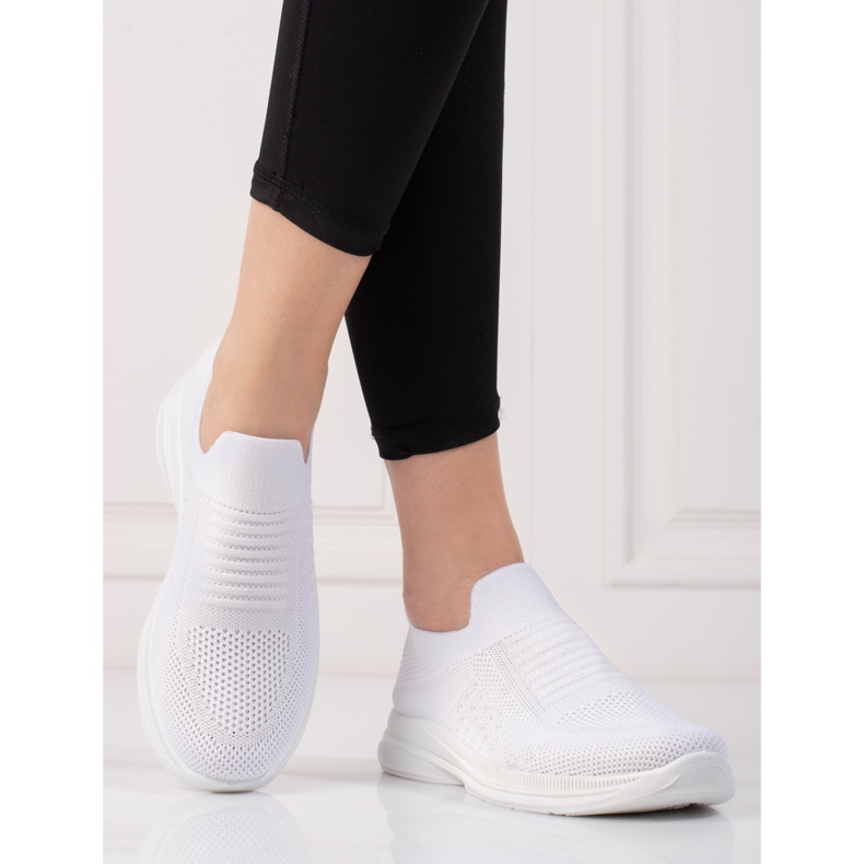 Sapatos desportivos de mulher Shelovet têxtil branco 2