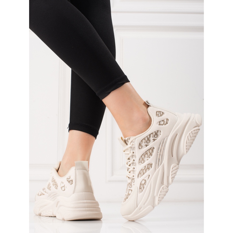 Tênis feminino Shelovet em sola grossa bege 2