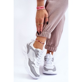 Tênis esportivo feminino leve Big Star LL274375 branco-cinza 2