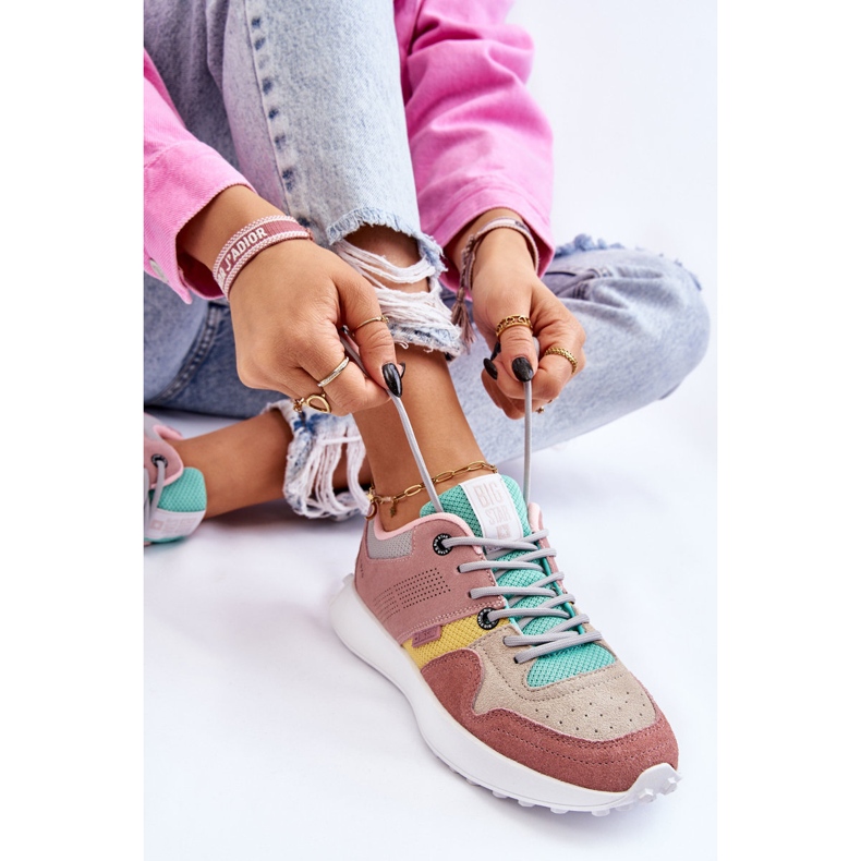 Tênis feminino Big Star LL274422 rosa-bege 1