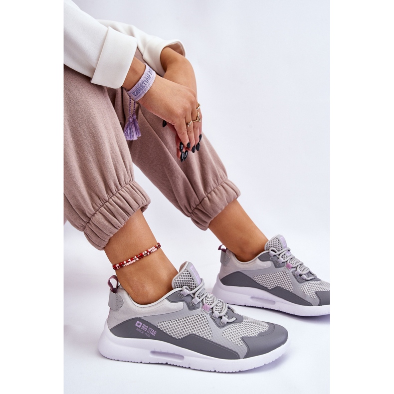 Tênis esportivo feminino Big Star LL274371 cinza 1