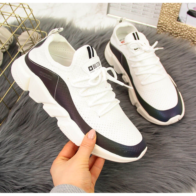 Tênis esportivo feminino branco petróleo Big Star FF274A052 2