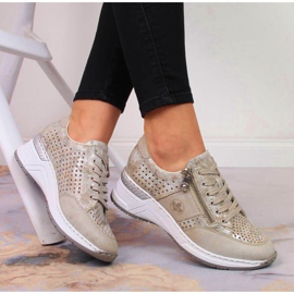 Rieker N4327-80 sapatos de cunha bege para mulher 2