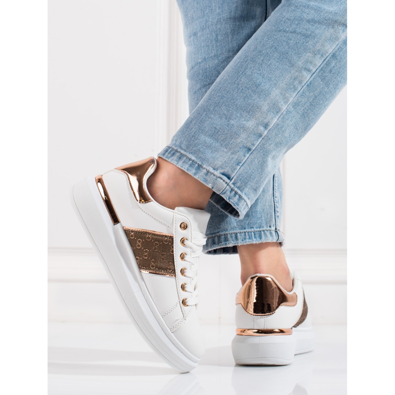 Tênis esportivo plataforma branco Shelovet 2