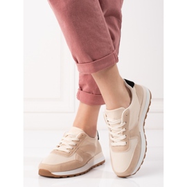 Sapatos desportivos de mulher Shelovet bege com atacadores 1 Sapatos desportivos de mulher Shelovet bege com atacadores 1