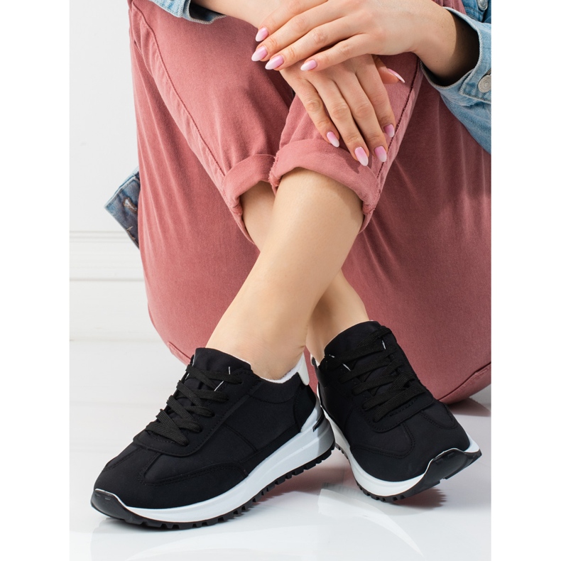 Sapatos desportivos leves de mulher preta Shelovet preto 1