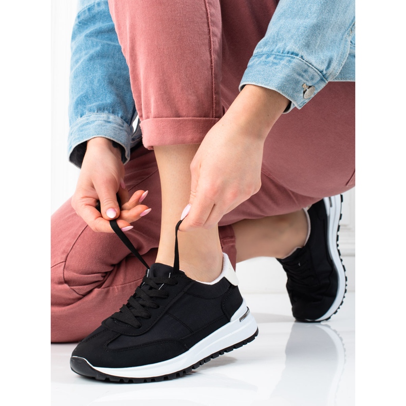 Sapatos desportivos leves de mulher preta Shelovet preto 2