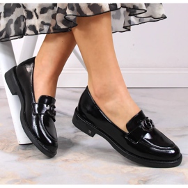 Mocassins lacados pretos para mulher Potocki SZ12020 1