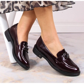 Sapatos mocassins envernizados de mulher Potocki SZ12020 vermelho 1
