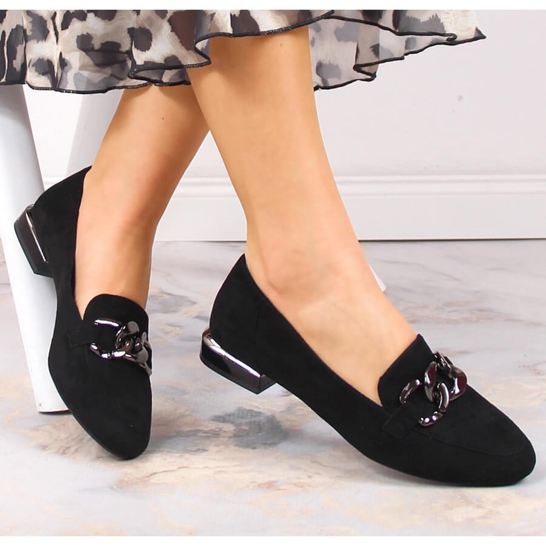 Sapatos de camurça de mulher com corrente Sergio Leone MK739 preto 1 Sapatos de camurça de mulher com corrente Sergio Leone MK739 preto 1