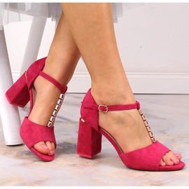 Sandália feminina camurça no poste com zircões fúcsia Vinceza 20195 rosa 1 Sandália feminina camurça no poste com zircões fúcsia Vinceza 20195 rosa 1