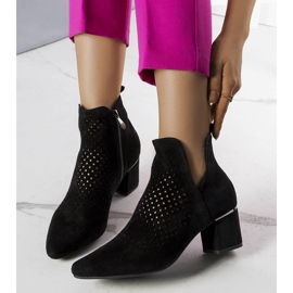 BM Botas pretas abertas no poste de Bernadette preto 1