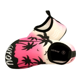 Sapatos aquáticos de neoprene rosa e preto ProWater 4