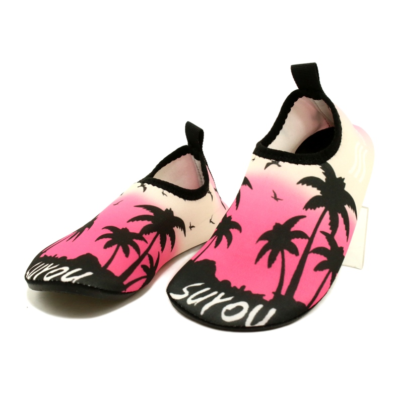 Sapatos aquáticos de neoprene rosa e preto ProWater 2