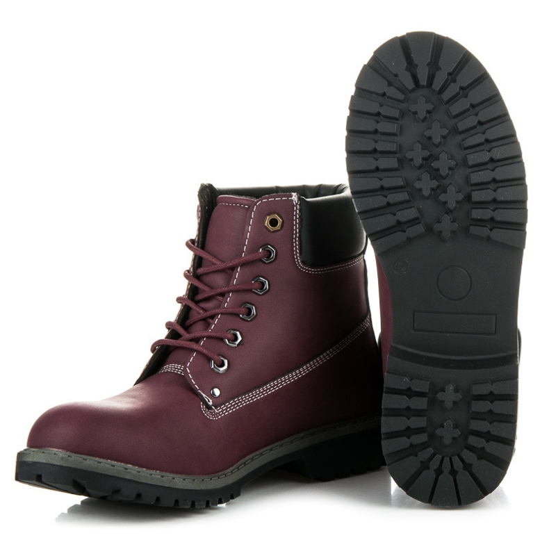 Mckeylor Botas de caminhada marrons de mulher vermelho 2 Mckeylor Botas de caminhada marrons de mulher vermelho 2
