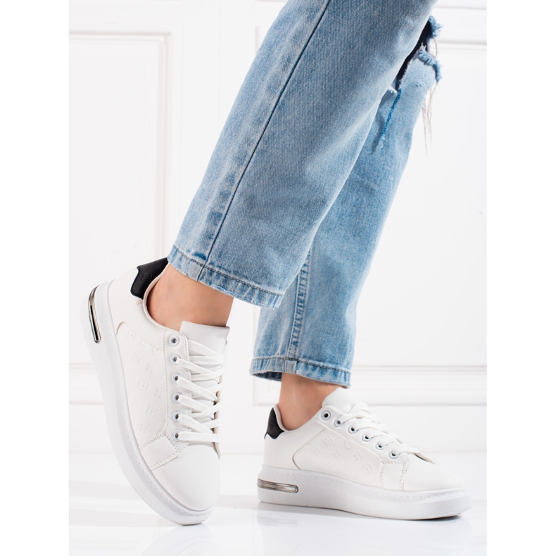 Sapatos desportivos de mulher Shelovet branco com padrão 1 Sapatos desportivos de mulher Shelovet branco com padrão 1