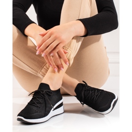 Tênis esportivo feminino Shelovet com cunha preto 1