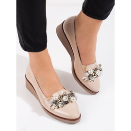 W. Potocki Sapatos de mulher Potocki com cunhas bege 2