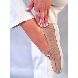 PA1 Mocassins de mulher Milva Khaki bege 2